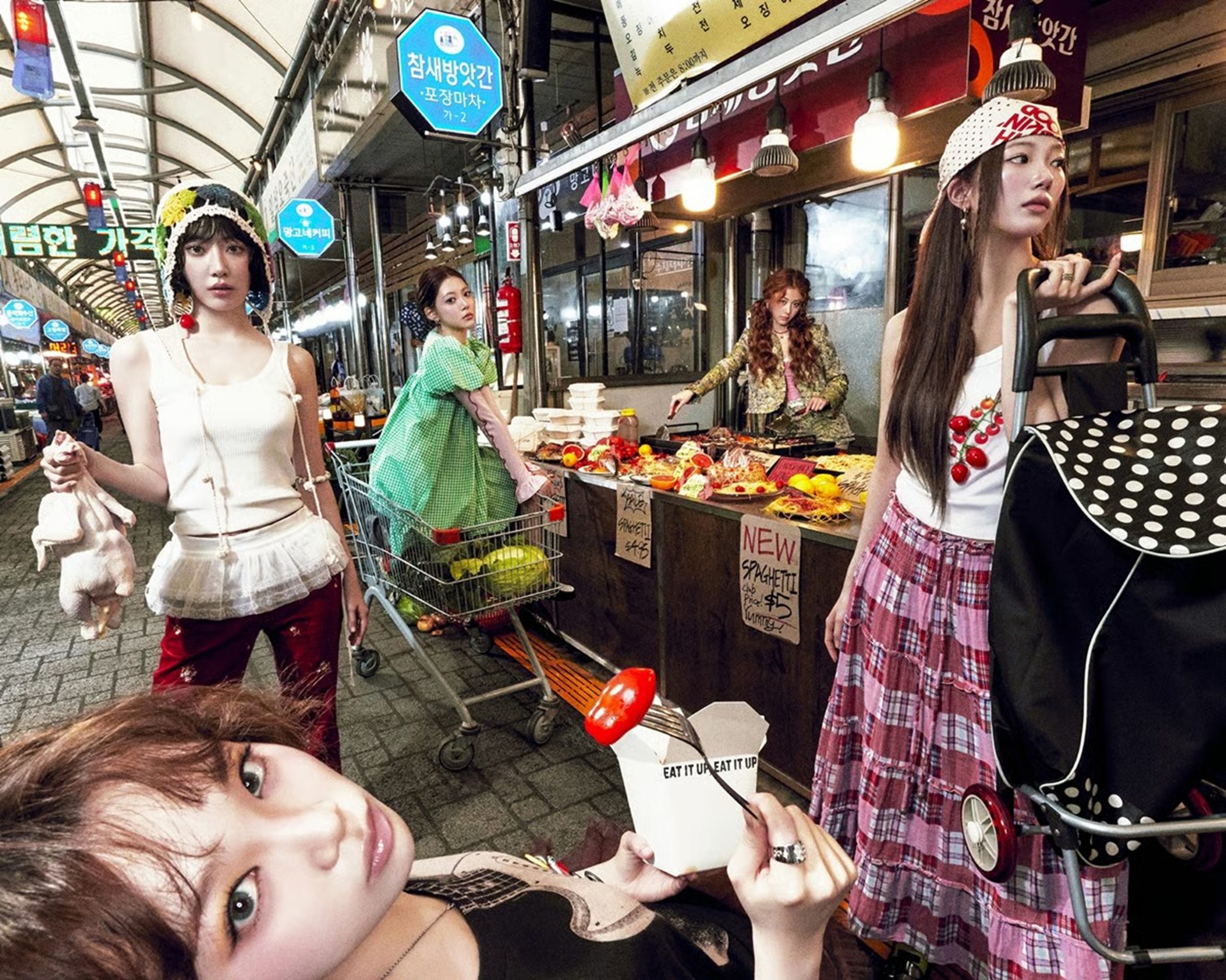 LE SSERAFIM、新曲「SPAGHETTI」で異色の市場コンセプト公開 | KOREA WAVE